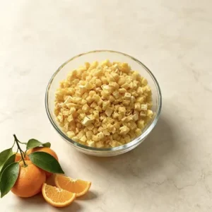 China Manufacturer Freeze Dried Orange Dices Custom Package Unsweetened Freeze Dried Orange Cube