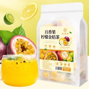 Chinese Blended Passion Fruit Lemon Kumquat Tea Freeze Dried Bagged Tea 25g Summer Cold Beverage Brewing Water