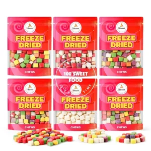 Chinese Candy Supplier Manufacturers Freeze Dry Fruity Jelly Bean Sweet Snacks Custom Freeze Dried Gummy Candy