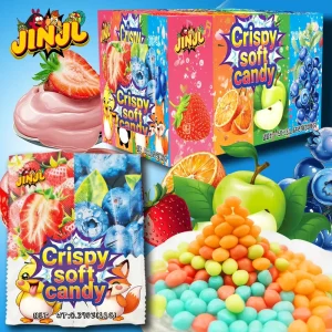 Chinese Manufacturer Wholesales Apple orange Flavored Super tart Crispy coated Gummies with 50% Juice Content a Perfect Snack