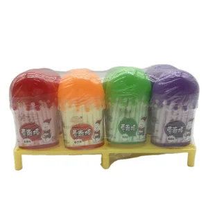 Chinese Snacks Mix Fruit Candied Fruit Flavors Cc Stick in Ice Cream Shape Bottled