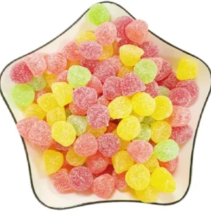 Chinese Sour Sand Candy Snacks Halal Wholesome Fruit Flavored Vitamin C Jelly Gummy Colorful Mix Sweetness in Bag Packaging
