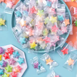 Colorful Heart Shaped Hard Candy Individually Wrapped Assorted Fruit Flavor Bulk Sweets