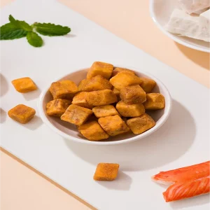 Crab Roe Flavor Low Temp Fried Taro Dices Snack 80g Crispy Vacuum Fried Taro Cubes Source Factory Direct for Retail &