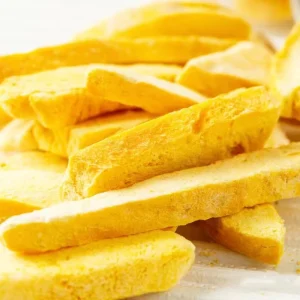 Crisp Refreshing Low Fat Additive Free Ready to Eat Large Bags of Freeze Dried Mango Slices Kosher Certified