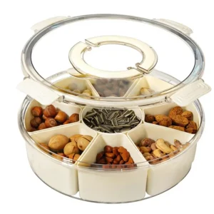 Cross border Food grade Dried Fruit Tray Large capacity Household Compartmentalized Modern Minimalist Fresh keeping Box sealed