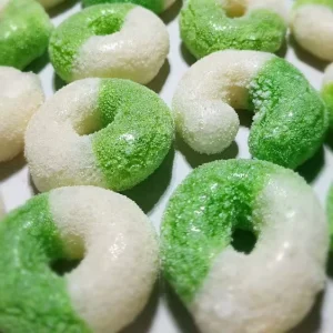 Crunchy Christmas Candy Sour Freeze Dried Green Apple Peach Rings