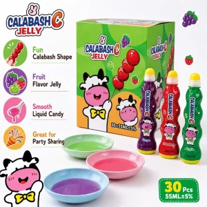 Custom Calabash Bottle Liquid Jelly Candy Mixed Fruit Flavor OEM ODM Private Label Confectionery Manufacturer