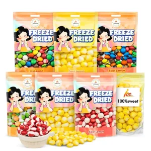 Custom Colorful Sweet Sour Fruity Chewy Freeze Dried Jelly Beans Candy