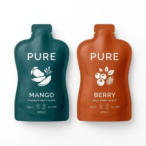 Custom Digital Printed Shaped Pouch 15ml 30ml 100ml Juice Sachet Heat Seal Irregular Shape Bags for Fruit Puree Food Packaging