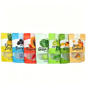 Custom Dry Fruit Packaging Matte Finish Stand up Zipper Pouch With Zipper Dried Flowers and Fruits Packaging Bag