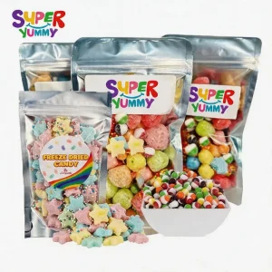 Custom Freeze Dried Dehydrated Gummy Rings Fruit Flavored Crunchy Candy Bulk Assorted Mix Source Factory