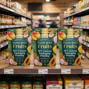 Custom Freeze Dried Fruit Stand up Pouches Food Grade Printed Bags Sealed Packaging for Frozen Fruit Snack Storage Pouches