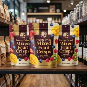Custom Freeze Dried Fruit Stand up Pouches Food Grade Sealed Bags Custom Pattern Printed Frozen Fruit Snack Packaging Pouches
