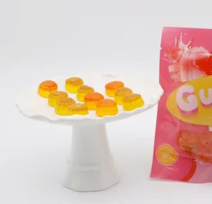 Custom Fruit Gummy Candy Strawberry Filled Jam Jelly Gummy Candy