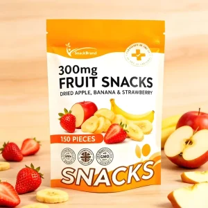 Custom Fruit Snack Packaging Stand up Pouch for Dried Fruit Packaging Moisture Proof Doypack Bag with Zipper