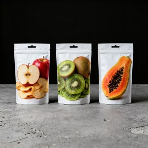 Custom Gravure Printed Reusable Ziplock Stand Pouch For Moisture Proof Pineapple Peach Mango Freeze Dried Fruits Packaging