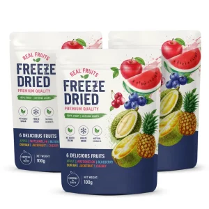 Custom Gravure Printed Stand up Pouch for Freeze Dried Fruit Snacks Food Grade Doypack with Ziplock for Organic Pear Grapes