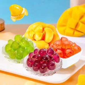 Custom ISO Certified Fruit Pectin Gummy Candy Peach Shape Peel Able Soft Sour Sweet Confectionery Customizable