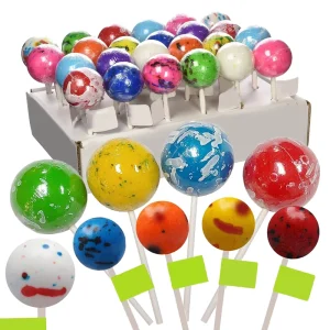 Custom Label Halal Coated Bulk Big Ball Lollipops Fruity Multicolor Sweet Filled Centre Giant Lick Ball 24 Month