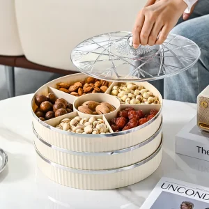 Custom Logo Sealed Dried Fruit Storage Box Food Grade Plastic Nut Bucket Airtight Kitchen Dry Food Organizer Bin with Lid