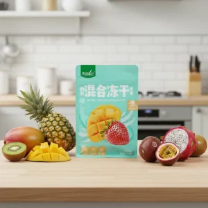 Custom Logo for Plastic Pouches for Pet Food Snack Packaging Dried Fruit Flat Bottom Stand up Bags with Custom Colors