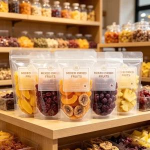Custom Mixed Dried Fruit Pack Packaging Bag Custom Print Snack Pouch Bulk Custom Logo Printing