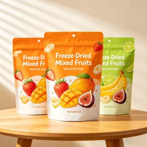 Custom Mixed Freeze Dried Fruit Stand up Pouches High Quality Food Grade Custom Printed Resealable Snack Food Packaging Bags