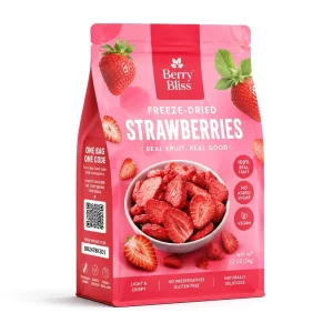 Custom One Bag One Code Freeze Dried Strawberries Eight Side Seal Bag With QR Code Snack Packaging