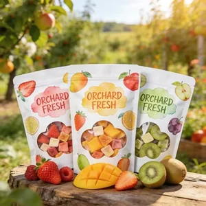 Custom Packaging Bag Printing Logo Snack Mixed Dried Fruit Mango Kiwi Mixed Fruit Ziplock Stand up Pouches Dry Food Bag