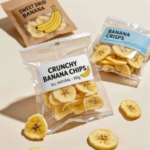 Custom Printed Clear Snack Packaging Bag with Hang Hole Food Grade Transparent Plastic Pouch for Dried Fruit Banana Chips Nut
