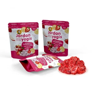Custom Printed Dried Strawberry Bags Resealable Zipper Lock Bag Moisture Proof Food Packaging Fruit Snack Bag