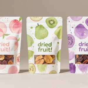 Custom Printed Frozen Dried Fruit Packaging Stand up Pouch Smell proof With Your Logo Zipper Window for Food Packaging