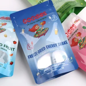 Custom Printed Logo PET Clear Window Ziplock Pouch Dried Fruit Candy Plastic Bag with Stand up Pouch Packaging Bag