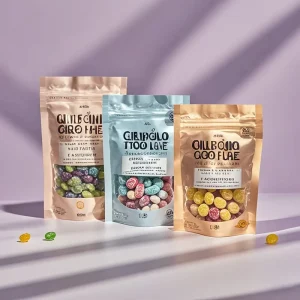 Custom Printed Plastic Food Packaging Bag With Zipper Stand up Pouch Dried Fruit Biscuit Coffee BBQ Food Grade Aluminum Foil Bag