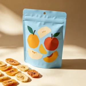 Custom Printed Reusable Stand up Pouch Bags Flat Bottom Packing Bag for Freeze Dry Fruits Chips Nuts Bean Bag Dried Fruit Snack