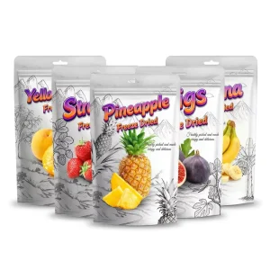 Custom Printed Stand up Pouch for Freeze Dried Fruit Packaging Bag Low MOQ Free Design OEM ODM FD Fruit Snack Pouch with Zipper
