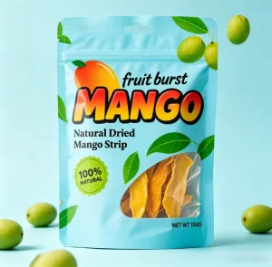 Custom Printed Stand up Zipper Pouch Food Grade Plastic Bag for Dried Fruit Snack Packaging with Window