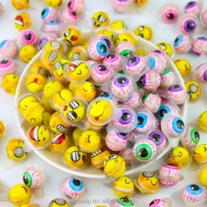 Custom Private Label 3D Eyeball Gummy Candy 12g 18g Fruity Flavored Jam Inside Soft Jelly Sweets Bulk