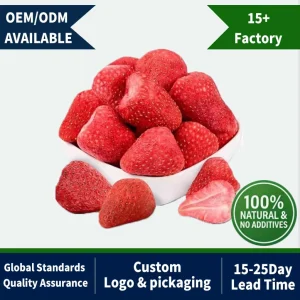 Custom Private Label FD Snacks Pure Natural FD Fruit for Baby Food BRC Audited Bulk Supplier Strawberry Dried Fruit