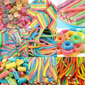 Custom Private Label OEM ODM Sour Belts Strips Fruit Flavor Licorice Gummy Chewy Candy Sweets Halal BRC Bulk Packaging