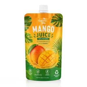 Custom Recyclable Mono PE Juice Spout Pouch Stand up Bag Food Grade Digital Printing 250ml 500ml