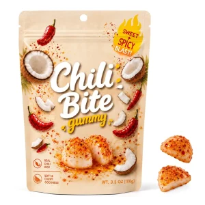 Custom Spicy Candy Coconut Flavor Candy Chili Bite Gummy Halal TikTok Viral Factory Direct