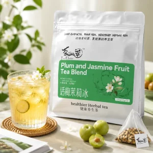 Customizable 125g Sachet Organic Plum Jasmine Fruit Tea Blend 1000ml Cold Brew Private Label Premium Blended Health Flavored Tea