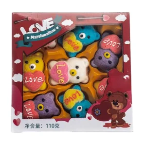 Customizable Holy Brand Love Bear Marshmallow Halal Fruity Flavor Candy Valentine’s Day Gift Square Box Packaging