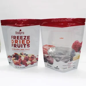 Customizable Printed Freeze Dried Fruit Stand Up Pouches Food Grade Resealable for Healthy Snack Packaging