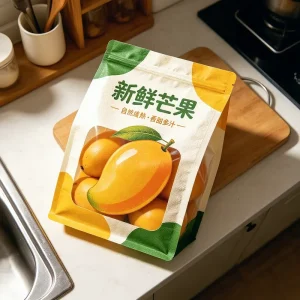 Customize Dried Mango Packaging Window Moisture Proof Ready for International Shipping Octagonal Seal Zipper Bags