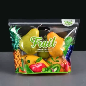 Customized Durable Fruit Vegetable Preservation Bags Transparent Self sealing Bottom Gusset Reusable Food grade BOPP Bags