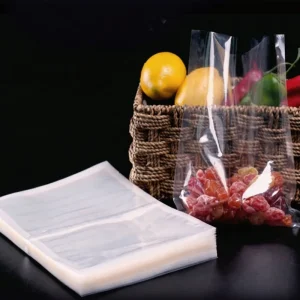 Customized Logo Food Grade Smooth Vacuum Sealer Bags Wide Seal Edge Transparent Vacuum Pack Pouches for Dried Fruit Preservation