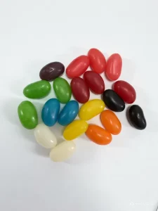 Customized Low Price Halal Certificate Giant Jelly Bean Toy Candy Mix Soft Fruit Flavors Coated and Big Jelly Beans